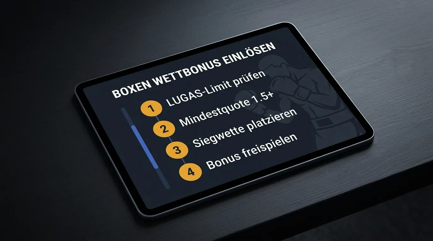 Schritt-für-Schritt-Anleitung: Boxwetten-Bonus erfüllen mit Siegwette, Mindestquote und LUGAS-Einzahlungslimit