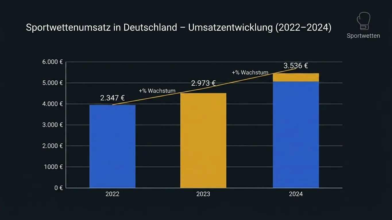 Grafik: Sportwetten-Marktvolumen Deutschland 2024 mit Wachstum Boxwetten-Anteil