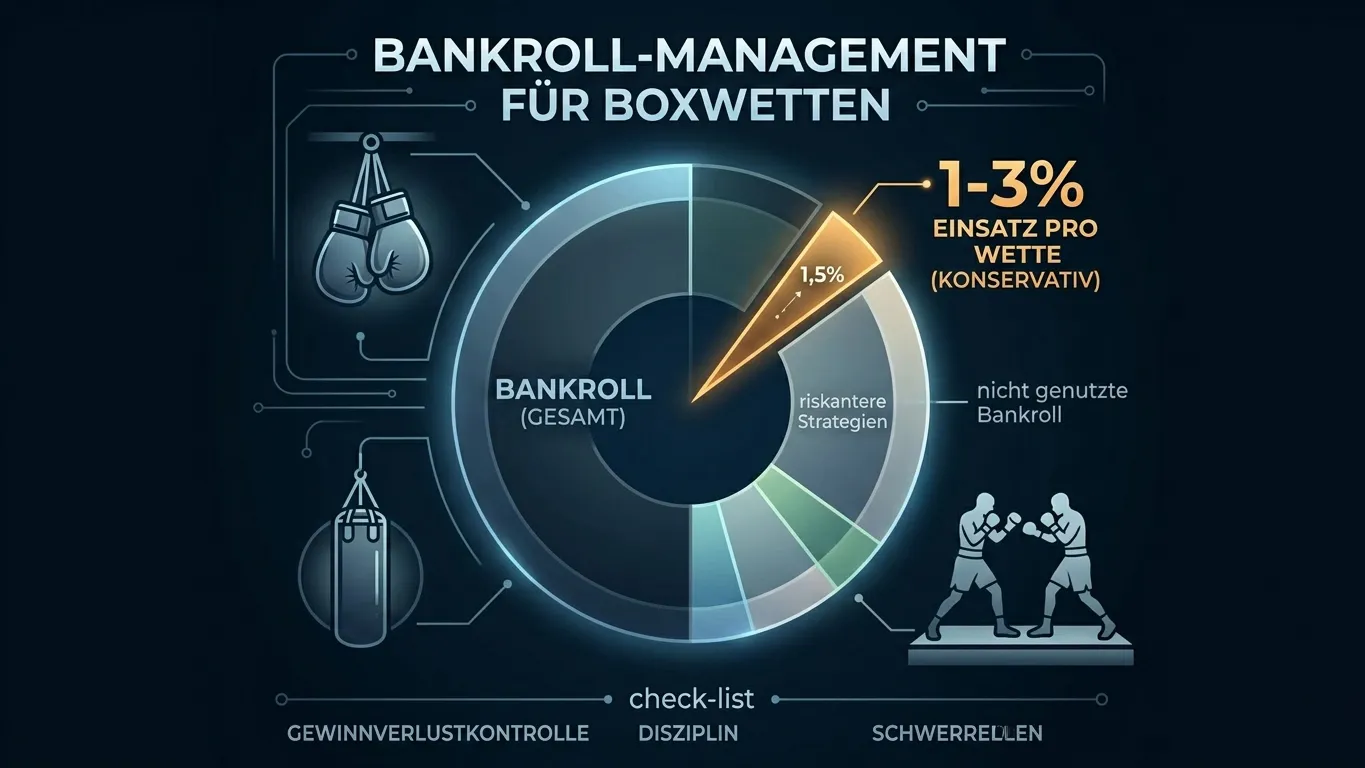 Bankroll-Management-Konzept für Boxwetten mit prozentualer Einsatzaufteilung und Verlustschutz