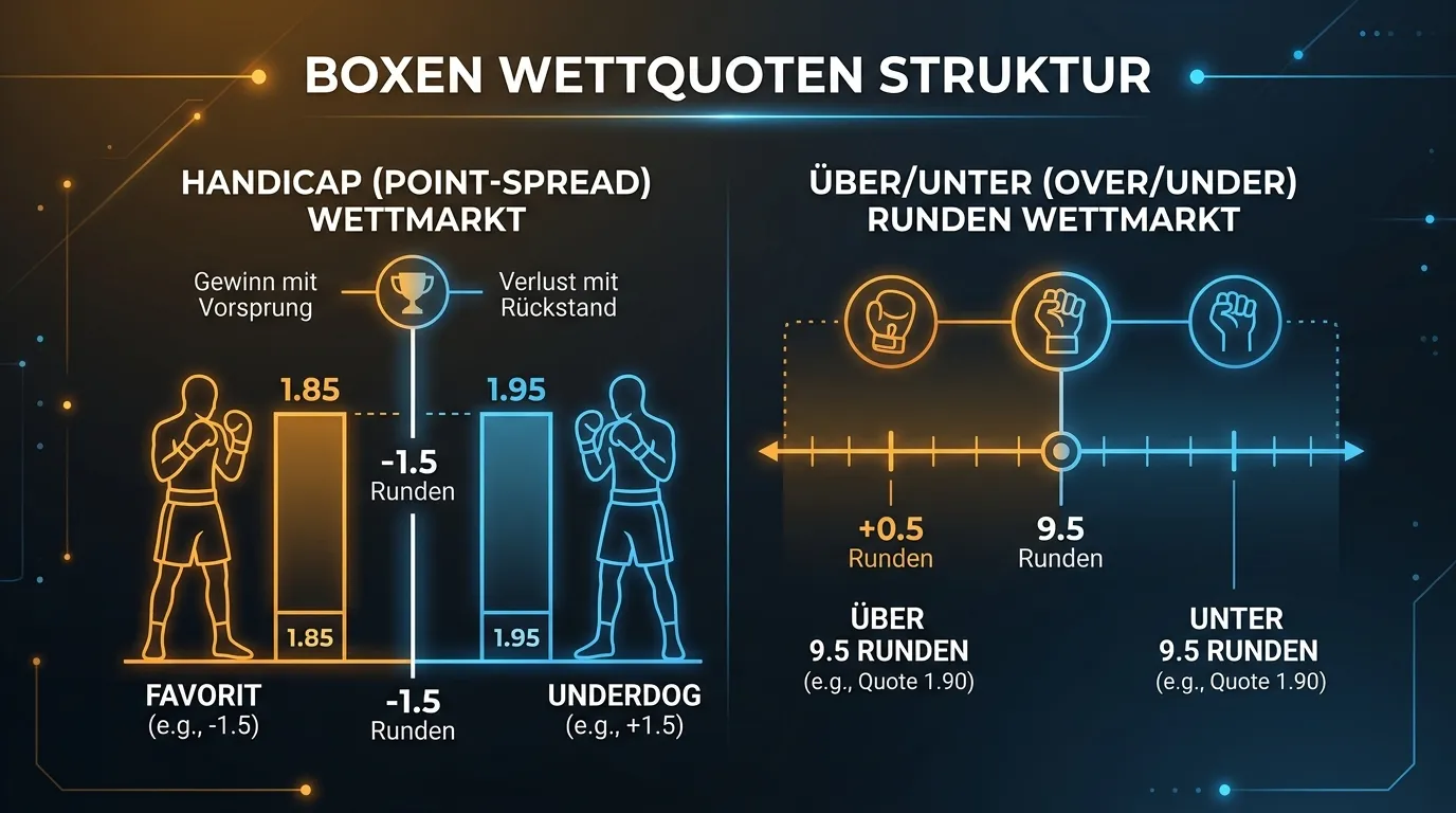 Über/Unter-Runden und Handicap-Wetten beim Boxen mit Quotienstruktur und Strategie-Tipps