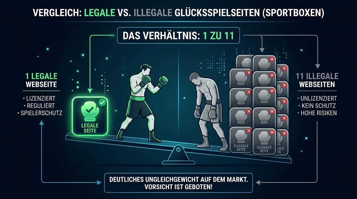 Schwarzmarkt Boxwetten in Deutschland - 1 zu 11 Verhältnis legal zu illegal