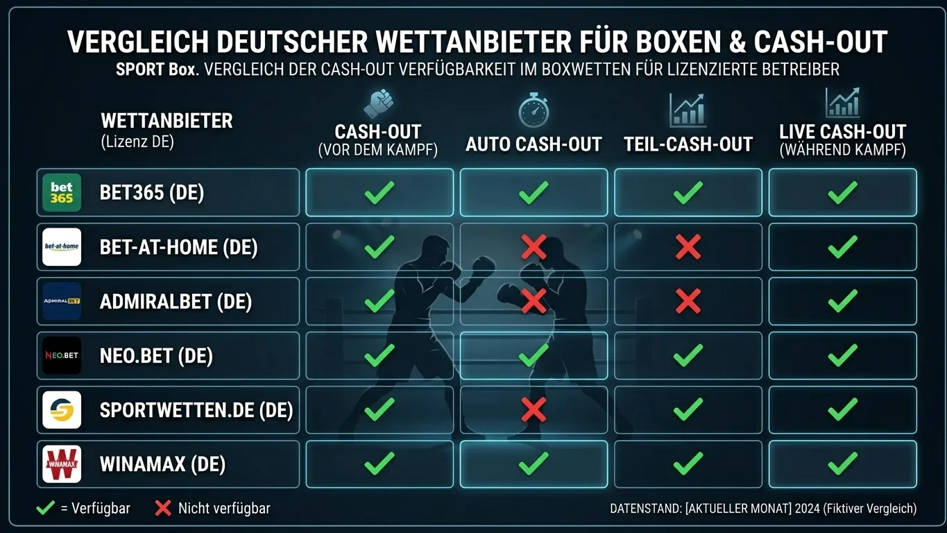 GGL-Anbieter mit Cashout auf Boxwetten im Vergleich