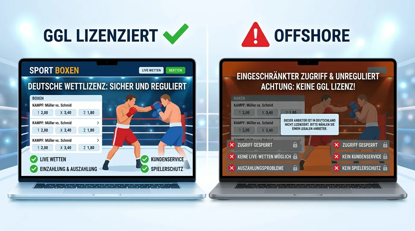 Unterschied Cashout GGL-Anbieter vs Offshore-Buchmacher beim Boxwetten