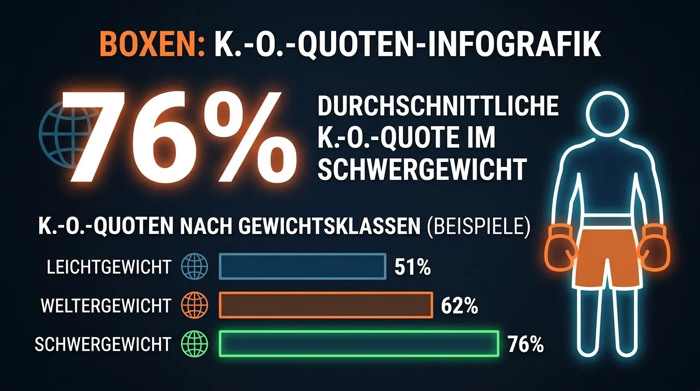 KO-Rate im Schwergewichtsboxen - 70 bis 75 Prozent aller Kämpfe enden per KO
