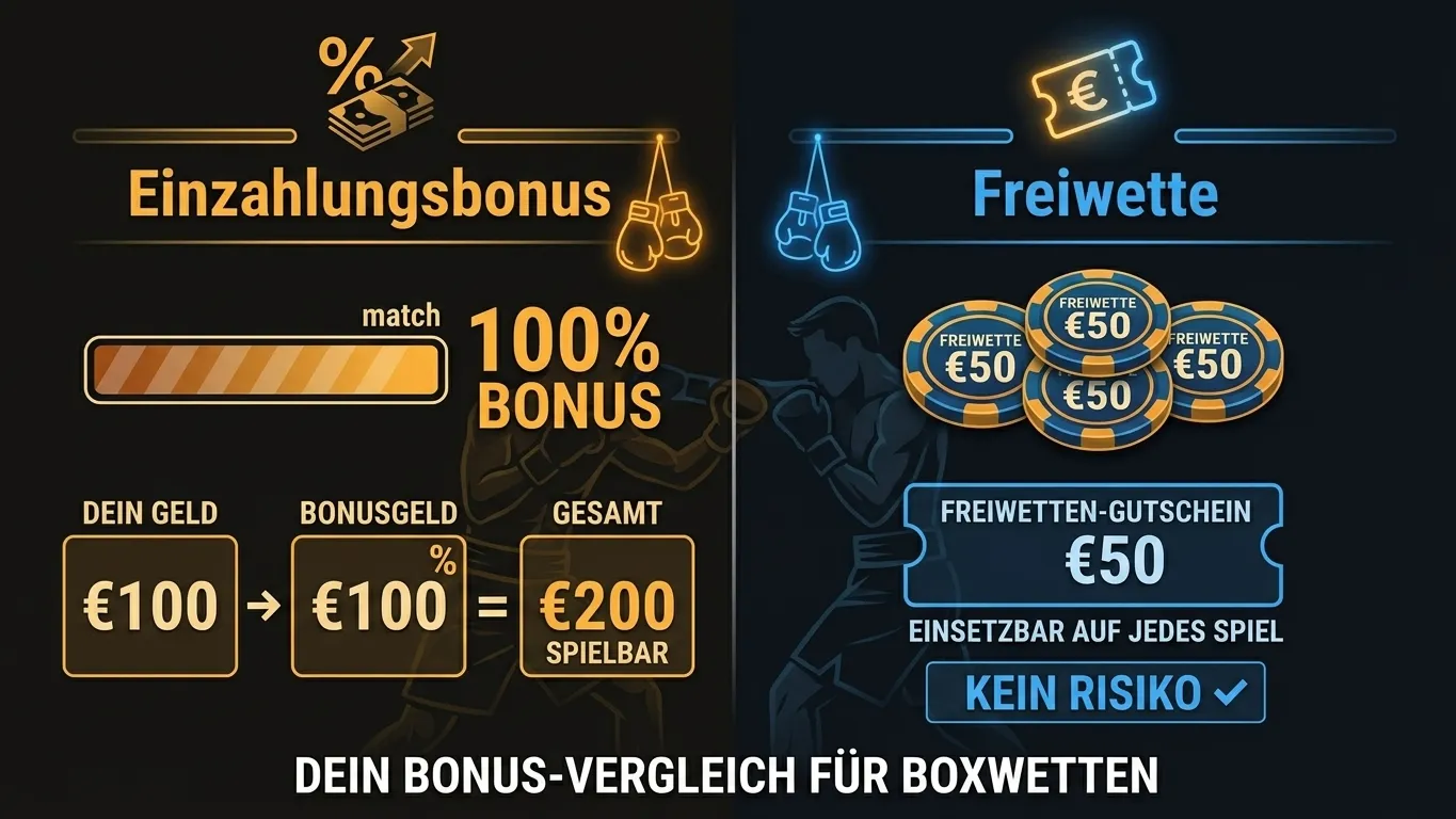 Vergleich von Einzahlungsbonus und Freiwette für Sportwetten in Deutschland
