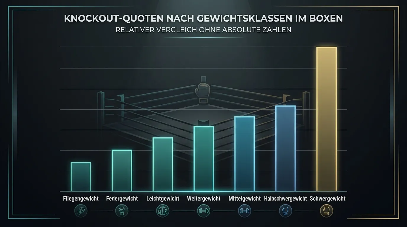 KO-Rate nach Gewichtsklasse im Boxen - Schwergewicht vs leichtere Klassen