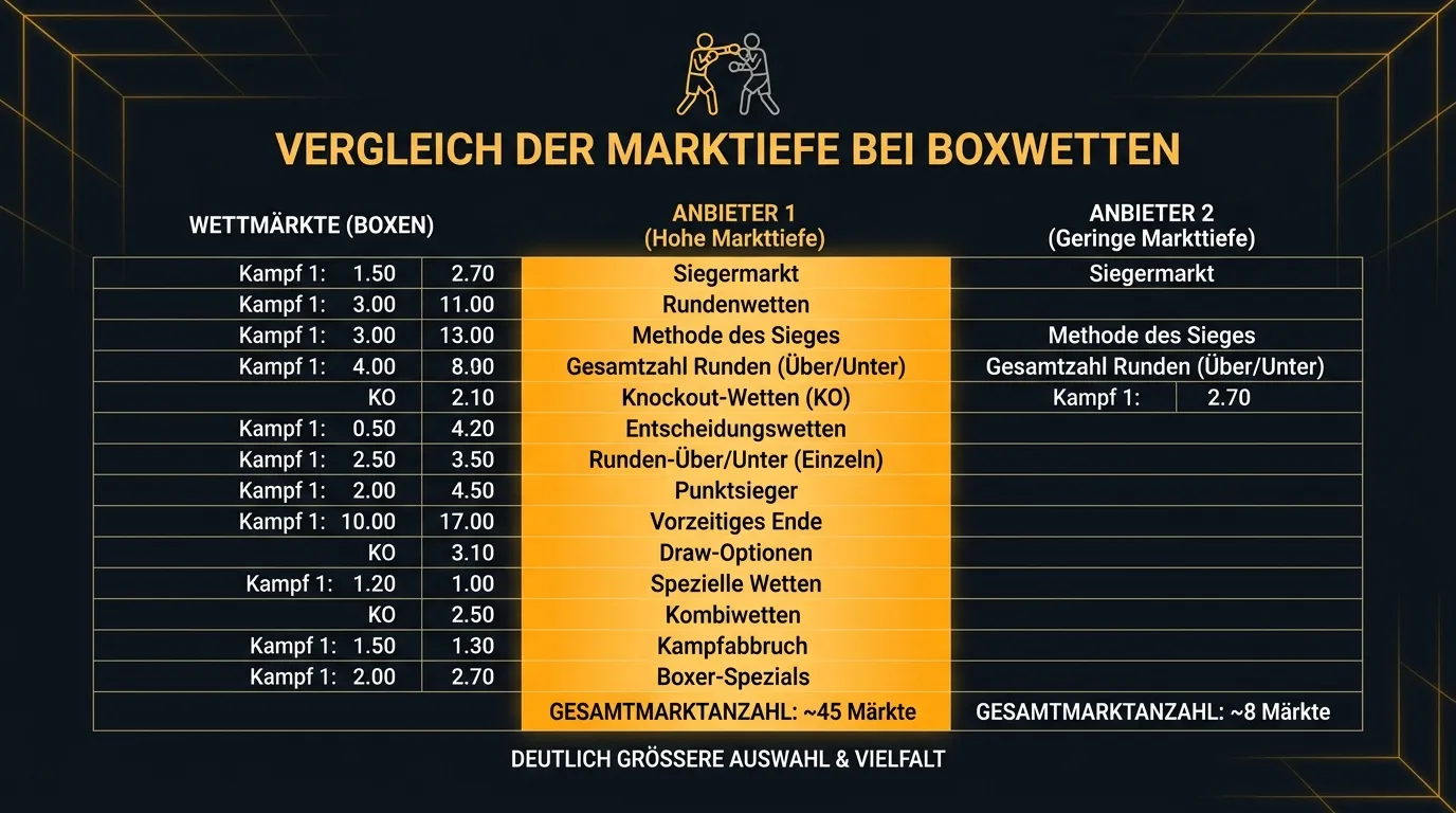 Vergleich der Boxwetten-Markttiefe zwischen Betano, bet365 und bwin für Kampfabende in Deutschland